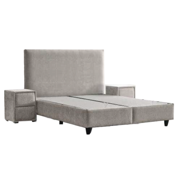 Тапицирана спалня с матрак COMO 160 x 200 - сребърен AN