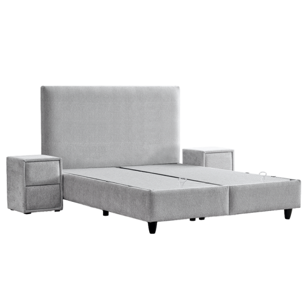 Тапицирана спалня с матрак COMO 160 x 200 - сребърен AN