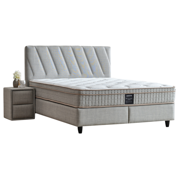 Тапицирана спалня с матрак SIESTA 140 x 200 - сив 02