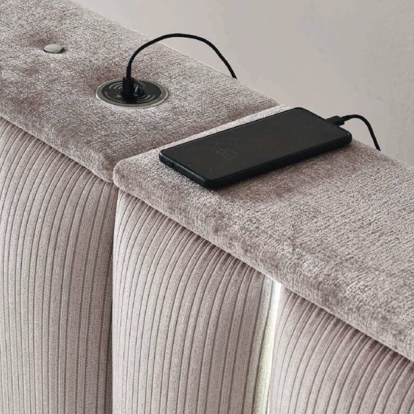 Тапицирана спалня с матрак MOONLIGHT 160 x 200 - бежов 03