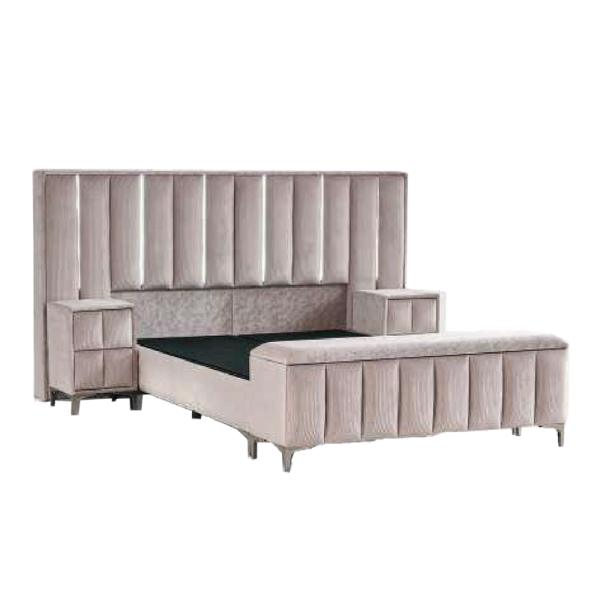 Тапицирана спалня с матрак MOONLIGHT 160 x 200 - бежов 03