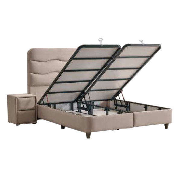 Тапицирана спалня с матрак WAVE 160 x 200 - светлосив 25