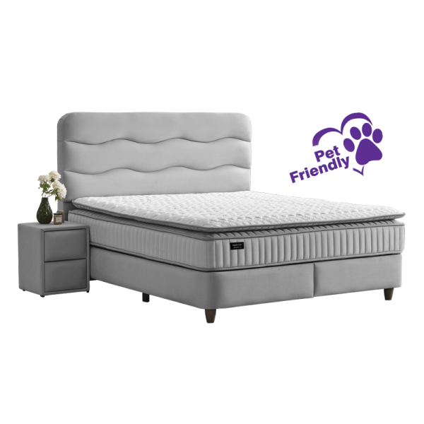 Тапицирана спалня с матрак WAVE 160 x 200 - светлосив 25