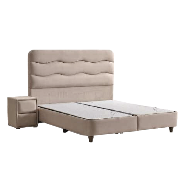 Тапицирана спалня с матрак WAVE 160 x 200 - светлосив 25