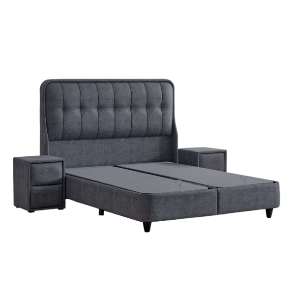 Тапицирана спалня с матрак PICASSO 160 x 200 - графит 501