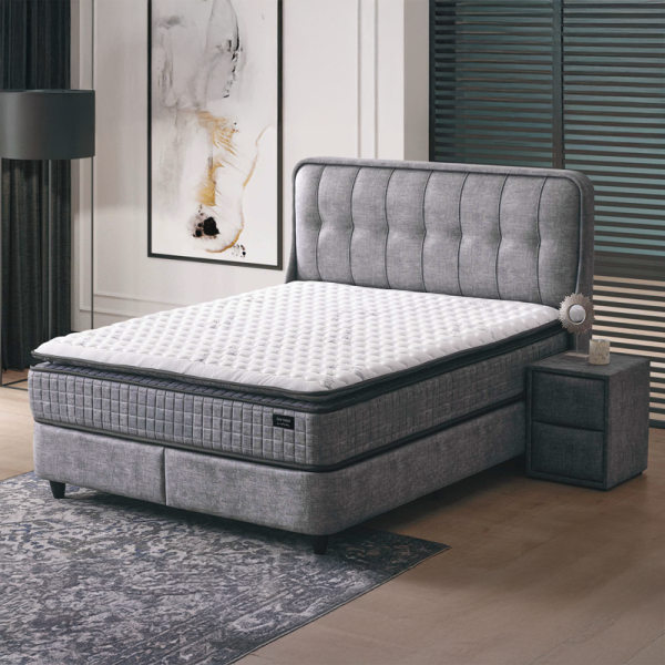 Тапицирана спалня с матрак PICASSO 160 x 200 - графит 501