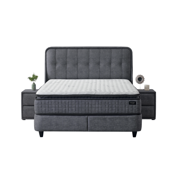 Тапицирана спалня с матрак PICASSO 160 x 200 - графит 501