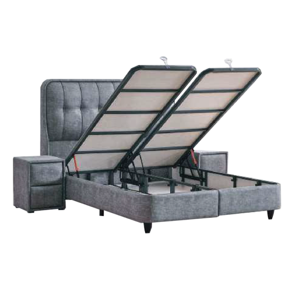 Тапицирана спалня с матрак PICASSO 160 x 200 - графит 501