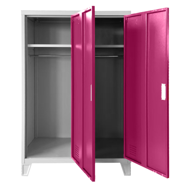 Метален шкаф Carmen CR-1605-2 JZ - сив / розов