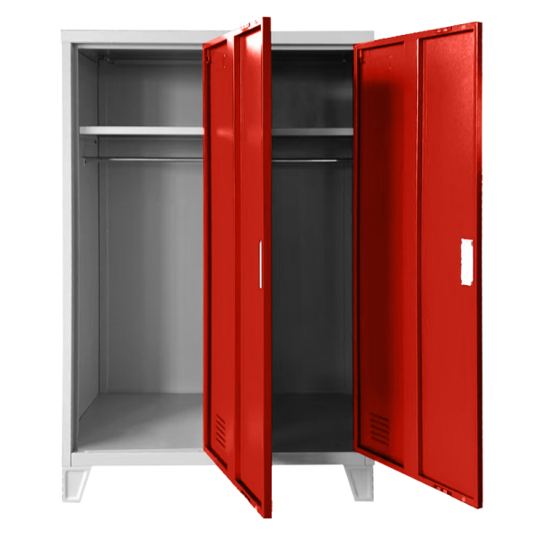 Метален шкаф Carmen CR-1605-2 JZ - сив / червен