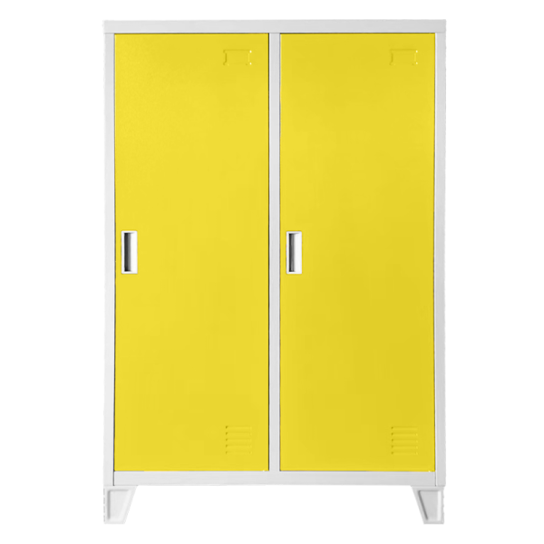 Метален шкаф Carmen CR-1605-2 JZ - сив / жълт