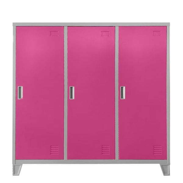 Метален шкаф Carmen CR-1605-3 JZ - сив / розов