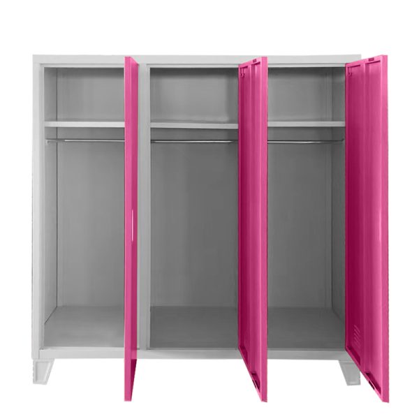Метален шкаф Carmen CR-1605-3 JZ - сив / розов