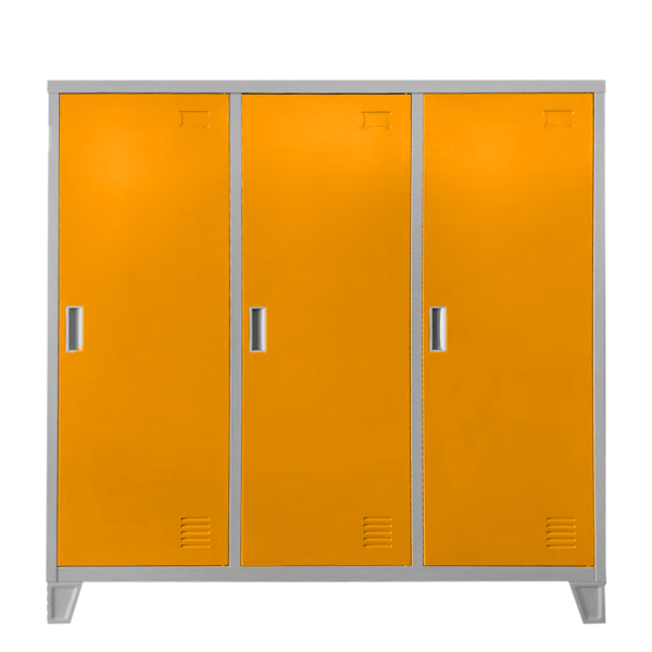 Метален шкаф Carmen CR-1605-3 JZ - сив / оранжев