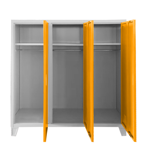 Метален шкаф Carmen CR-1605-3 JZ - сив / оранжев