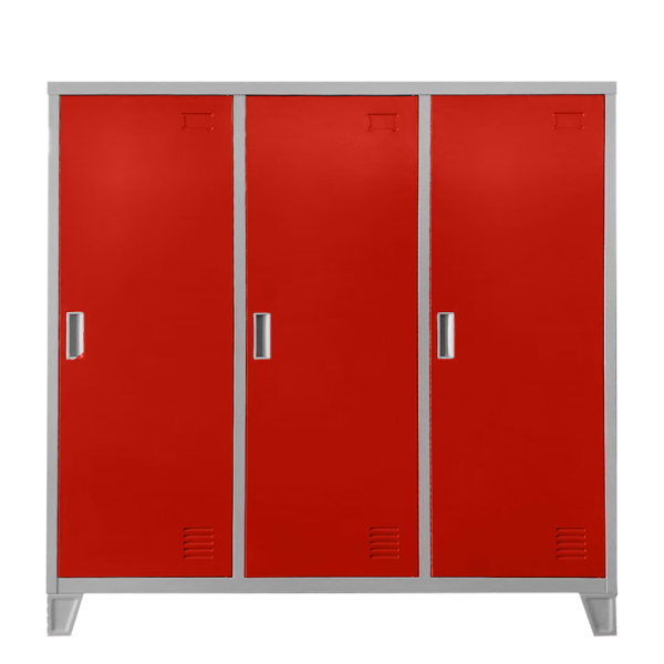 Метален шкаф Carmen CR-1605-3 JZ - сив / червен