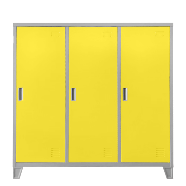 Метален шкаф Carmen CR-1605-3 JZ - сив / жълт