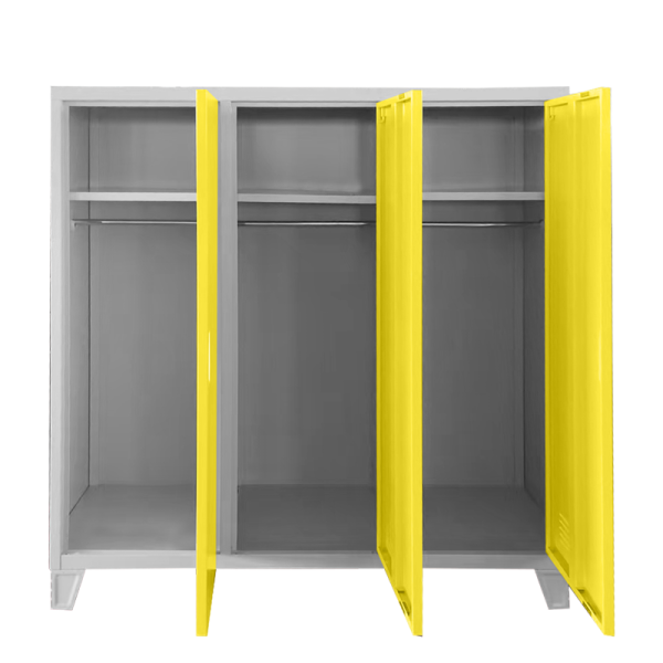 Метален шкаф Carmen CR-1605-3 JZ - сив / жълт