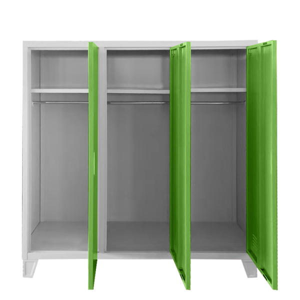 Метален шкаф Carmen CR-1605-3 JZ - сив / зелен