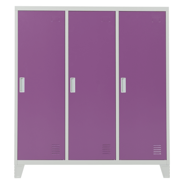 Метален шкаф Carmen CR-1605-3 JZ - сив / светлолилав