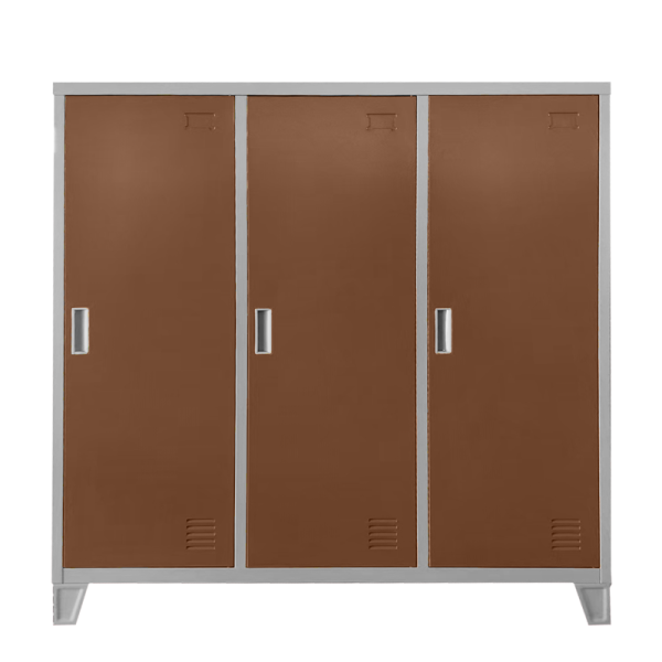 Метален шкаф Carmen CR-1605-3 JZ - сив / светлокафяв