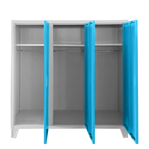 Метален шкаф Carmen CR-1605-3 JZ - сив / светлосин