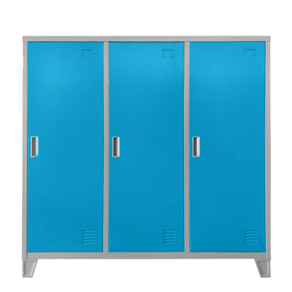 Метален шкаф Carmen CR-1605-3 JZ - сив / светлосин