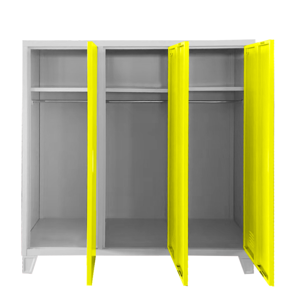 Метален шкаф Carmen CR-1605-3 JZ - сив / патешко жълт