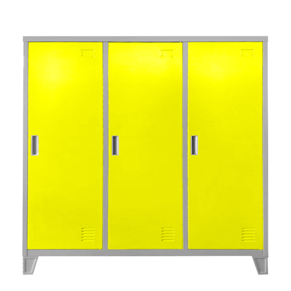 Метален шкаф Carmen CR-1605-3 JZ - сив / патешко жълт