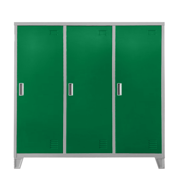 Метален шкаф Carmen CR-1605-3 JZ - сив / тъмнозелен