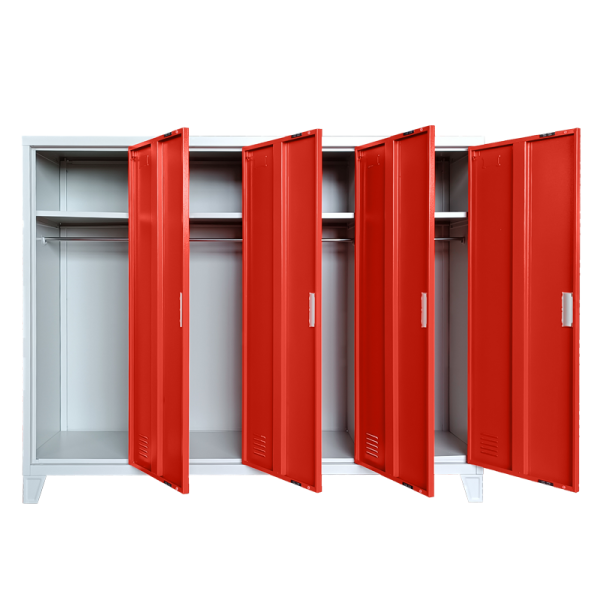 Метален шкаф Carmen CR-1605-4 JZ - Сив / червен