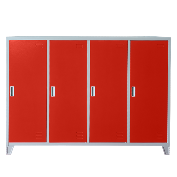 Метален шкаф Carmen CR-1605-4 JZ - Сив / червен