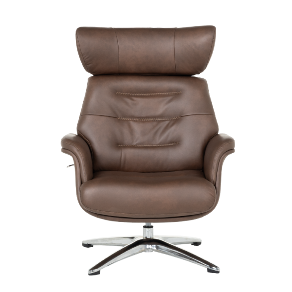 Кресло с табуретка TEDY - кафяво