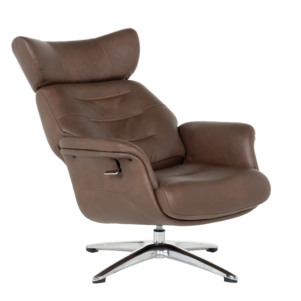 Кресло с табуретка TEDY - кафяво