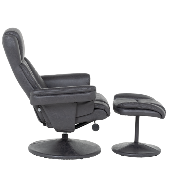 Кресло с табуретка JACKY - тъмносив