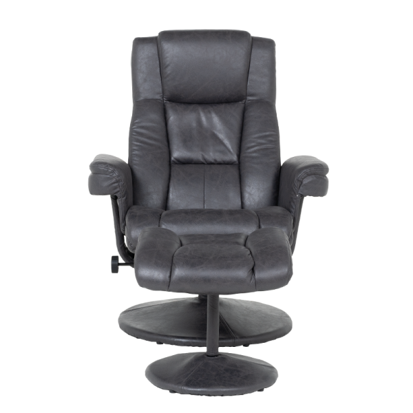 Кресло с табуретка JACKY - тъмносив