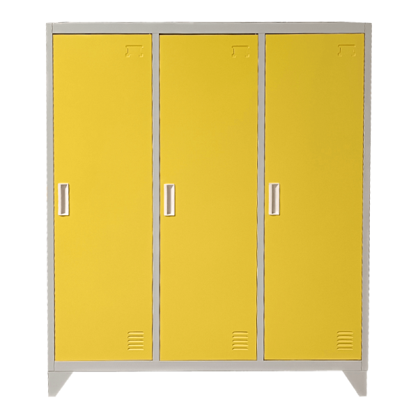 Метален шкаф Carmen CR-1603 KZ - Сив / жълт