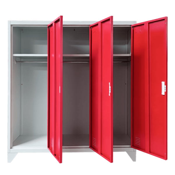 Метален шкаф Carmen CR-1603 KZ - Сив / червен