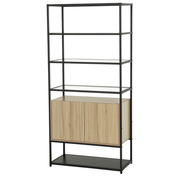 Етажерка HALMSTAD - бук-черен