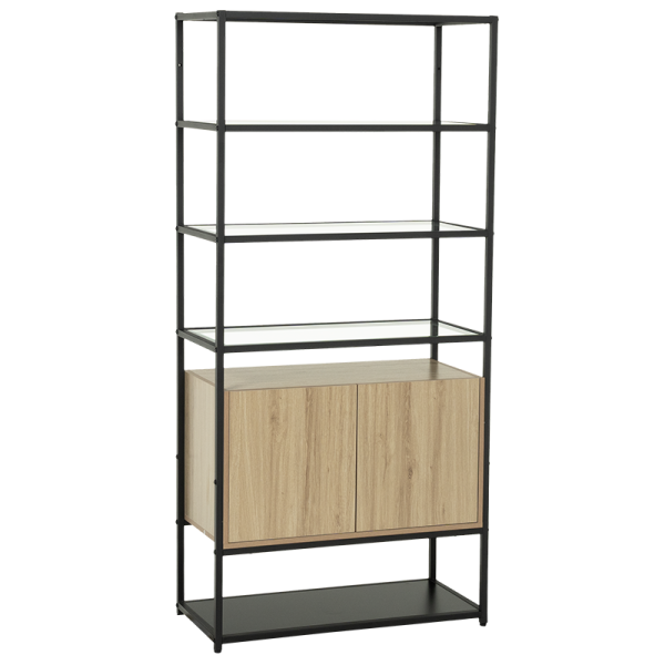 Етажерка HALMSTAD - бук-черен