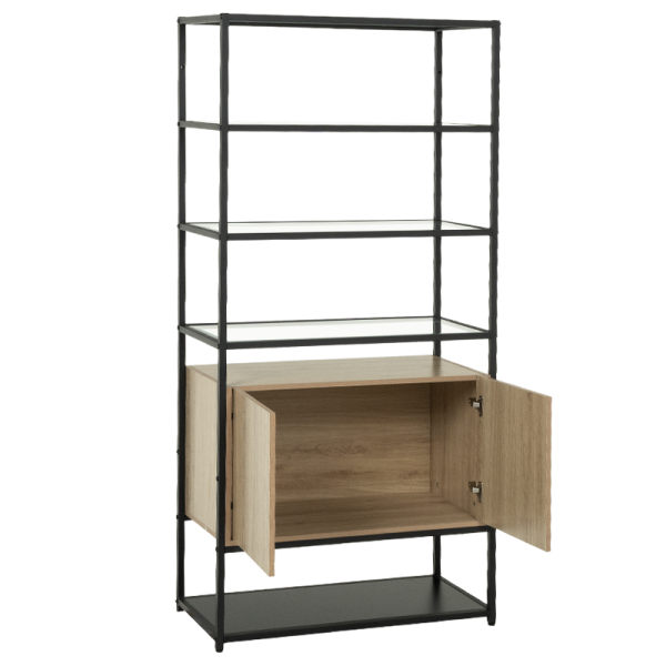 Етажерка HALMSTAD - бук-черен