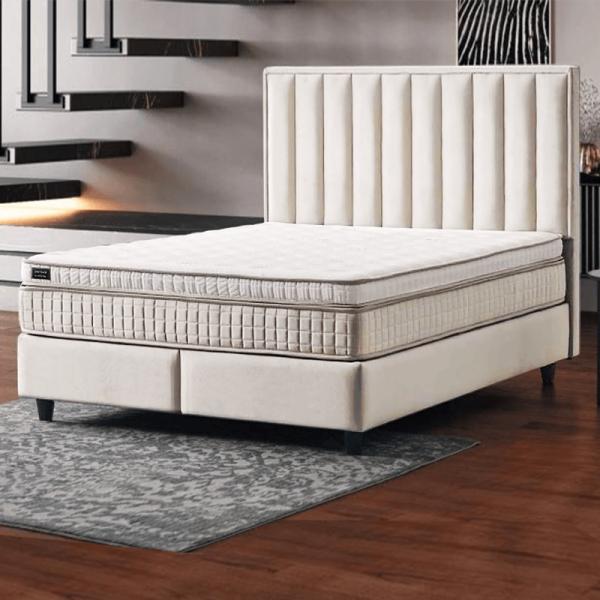 Тапицирана спалня с матрак PERRY LUX 140 x 200 - крем 01