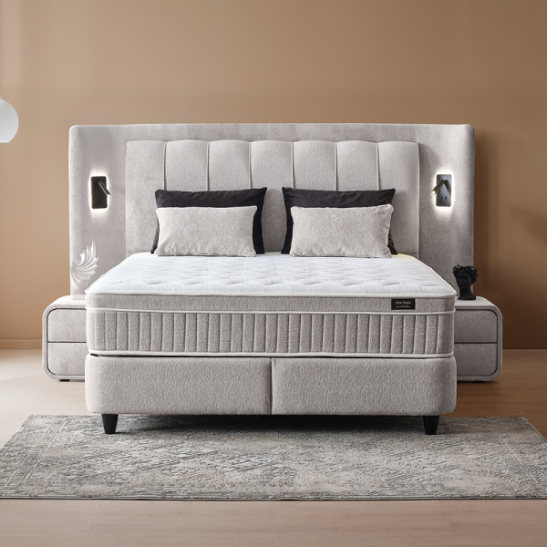 Тапицирана спалня с матрак JULIE 180 x 200 - Перла SY