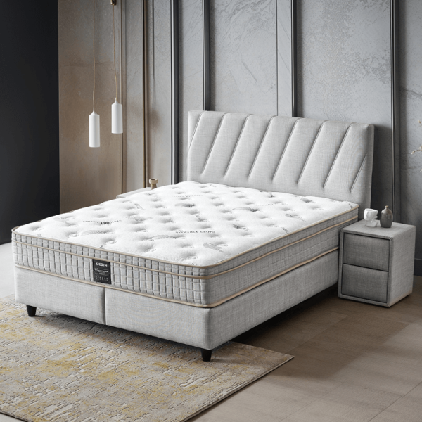 Тапицирана спалня с матрак SIESTA 160 x 200 - светлосив 21
