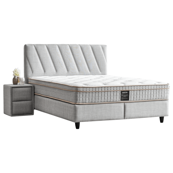 Тапицирана спалня с матрак SIESTA 160 x 200 - светлосив 21
