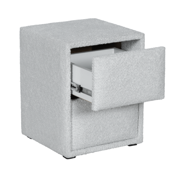 Нощно шкафче за спалня PAROS - сребърен AN