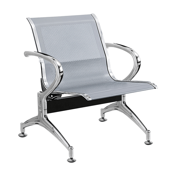 Посетителска пейка с 1 място Carmen CR-1030-1 - сребърна