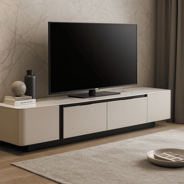 ТВ шкаф RANDI - бял-капучино