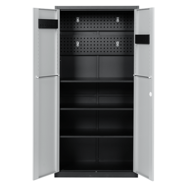 Метален шкаф за инструменти Carmen CR-1226 L SAND - черен-сребърен