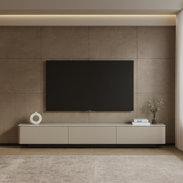 Тв шкаф AMARIS - бял-капучино